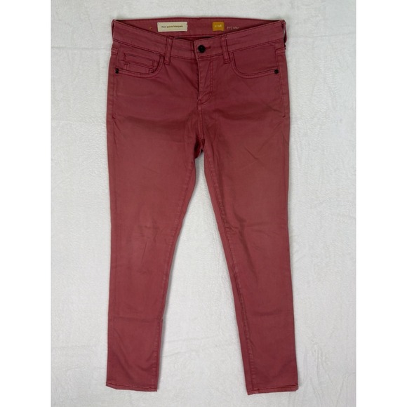 Pilcro Denim - Pilcro Anthropologie Chino Pants Womens 28 Pink Stet Suede Skinny Ankle Mid Rise
